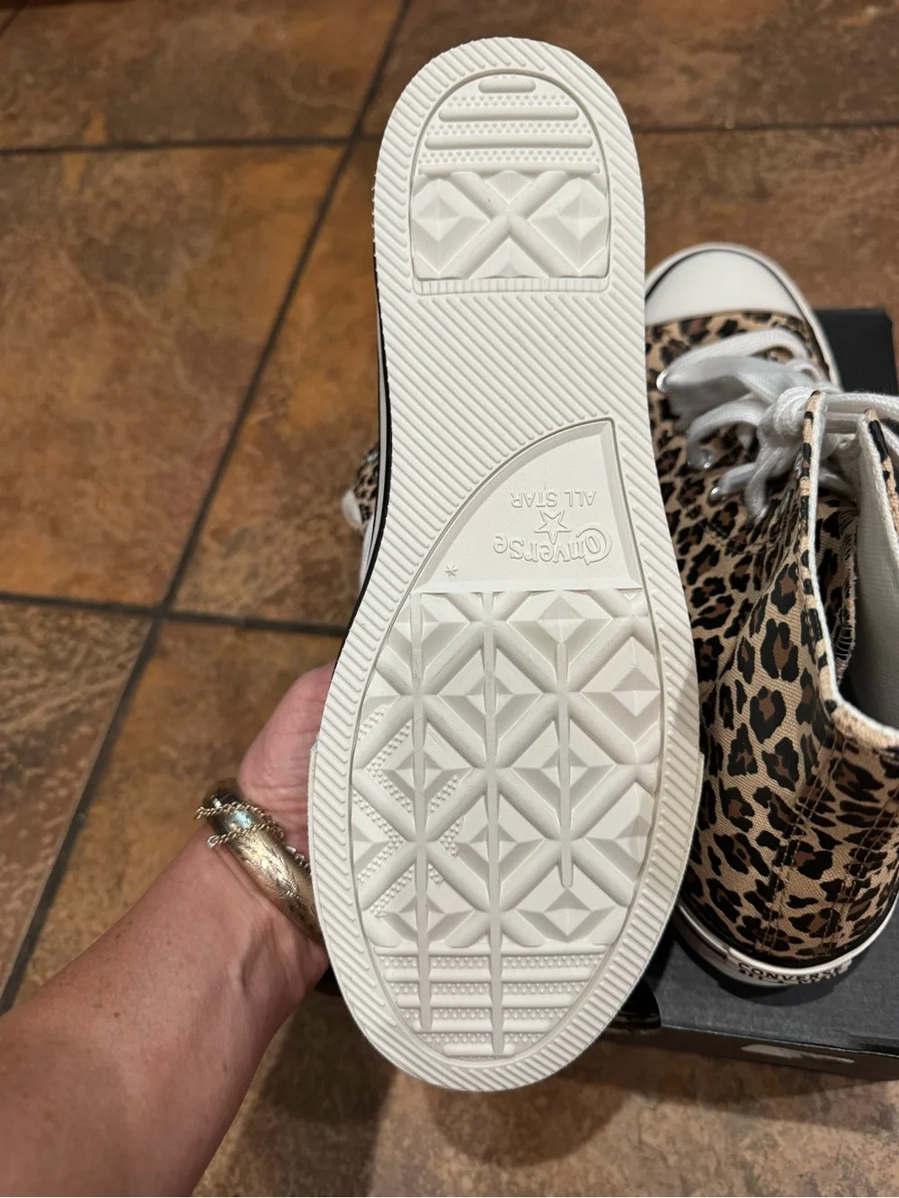 Converse Kid Chuck Taylor All Star Leopard High-Top Sneakers - Tan/Black